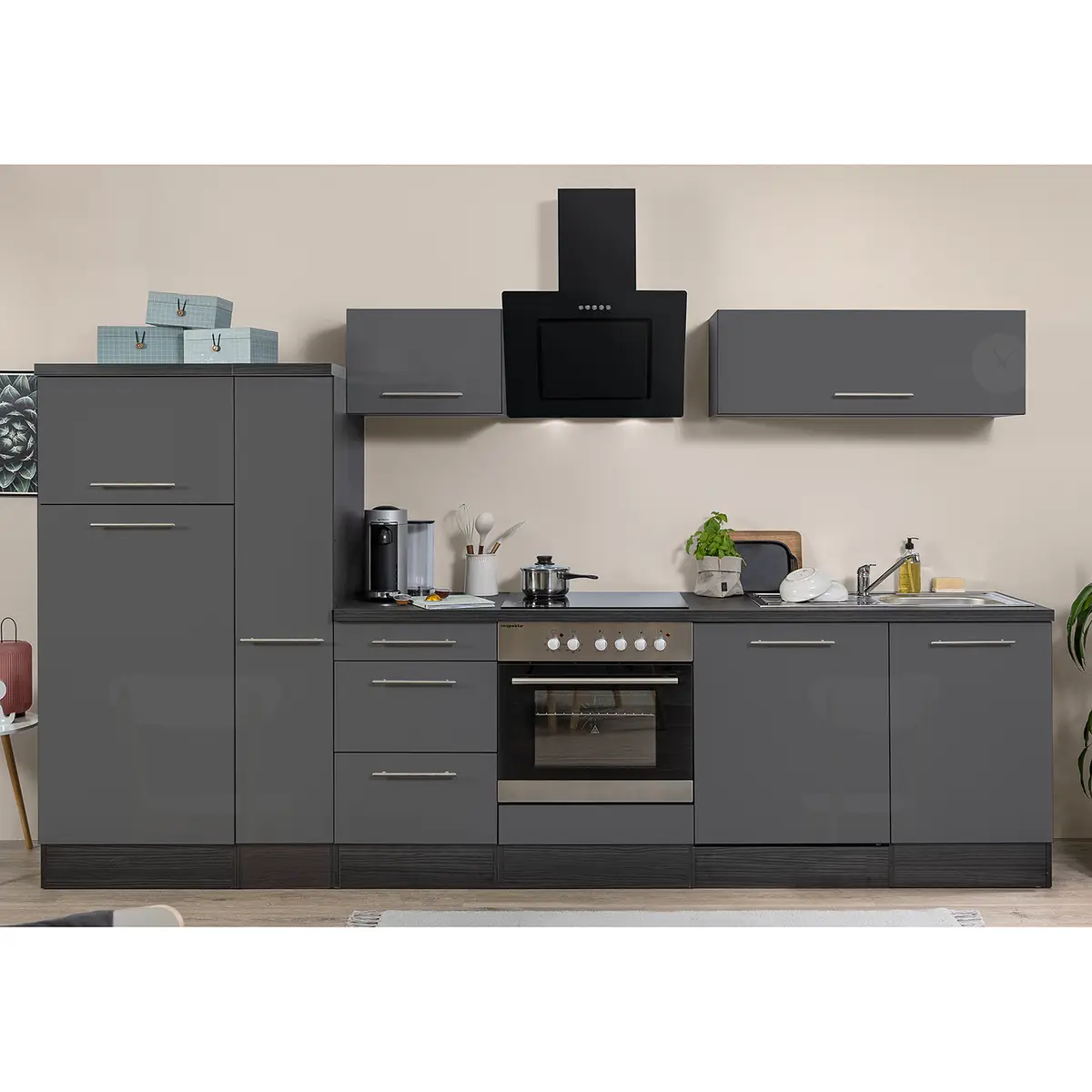 Küchenzeile Amanda II 310cm | Grau