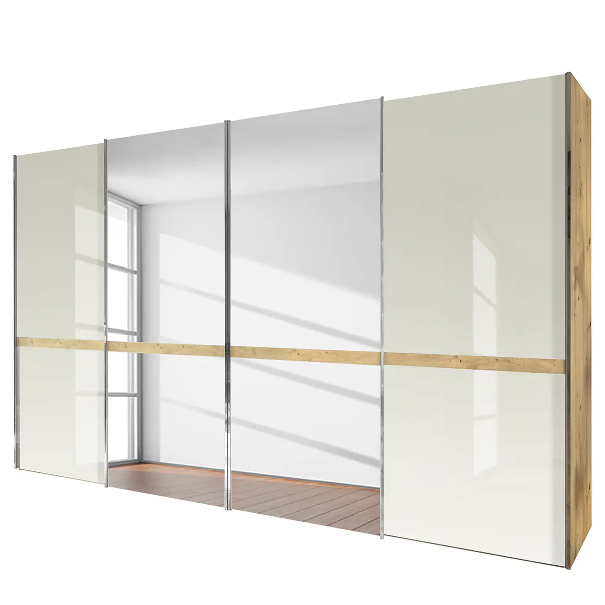 Schwebetürenschrank Barcelona IV | Braun