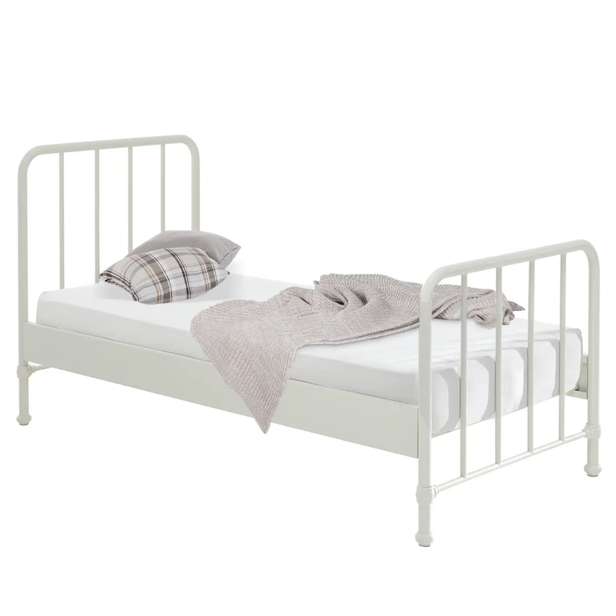 Einzelbett I 90 x 200cm Weiß/Weiß | Weiß