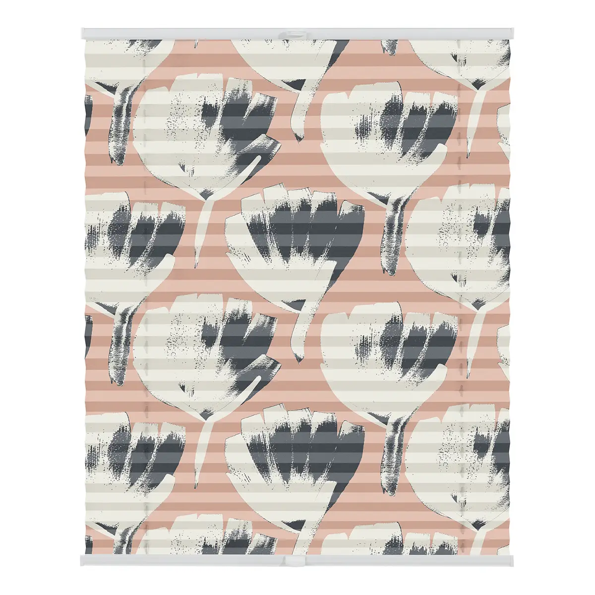 Plissee Klemmfix Jumbo Flowers on Salmon | Rot