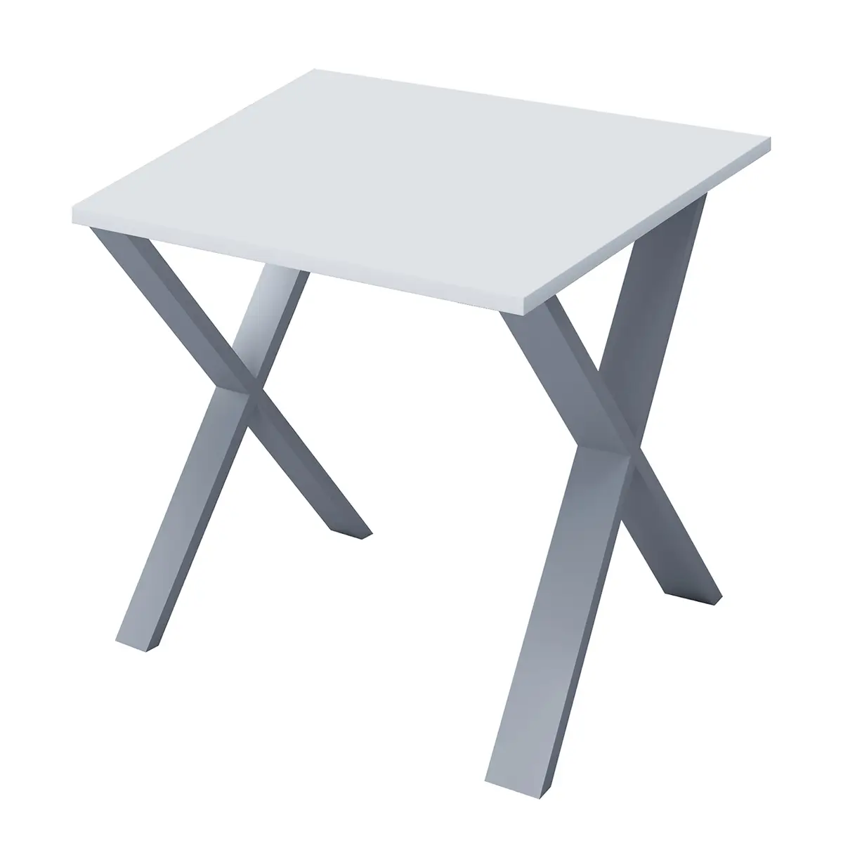 Schreibtisch 80 x 50cm Weiß/Weiß X-Form | Weiß