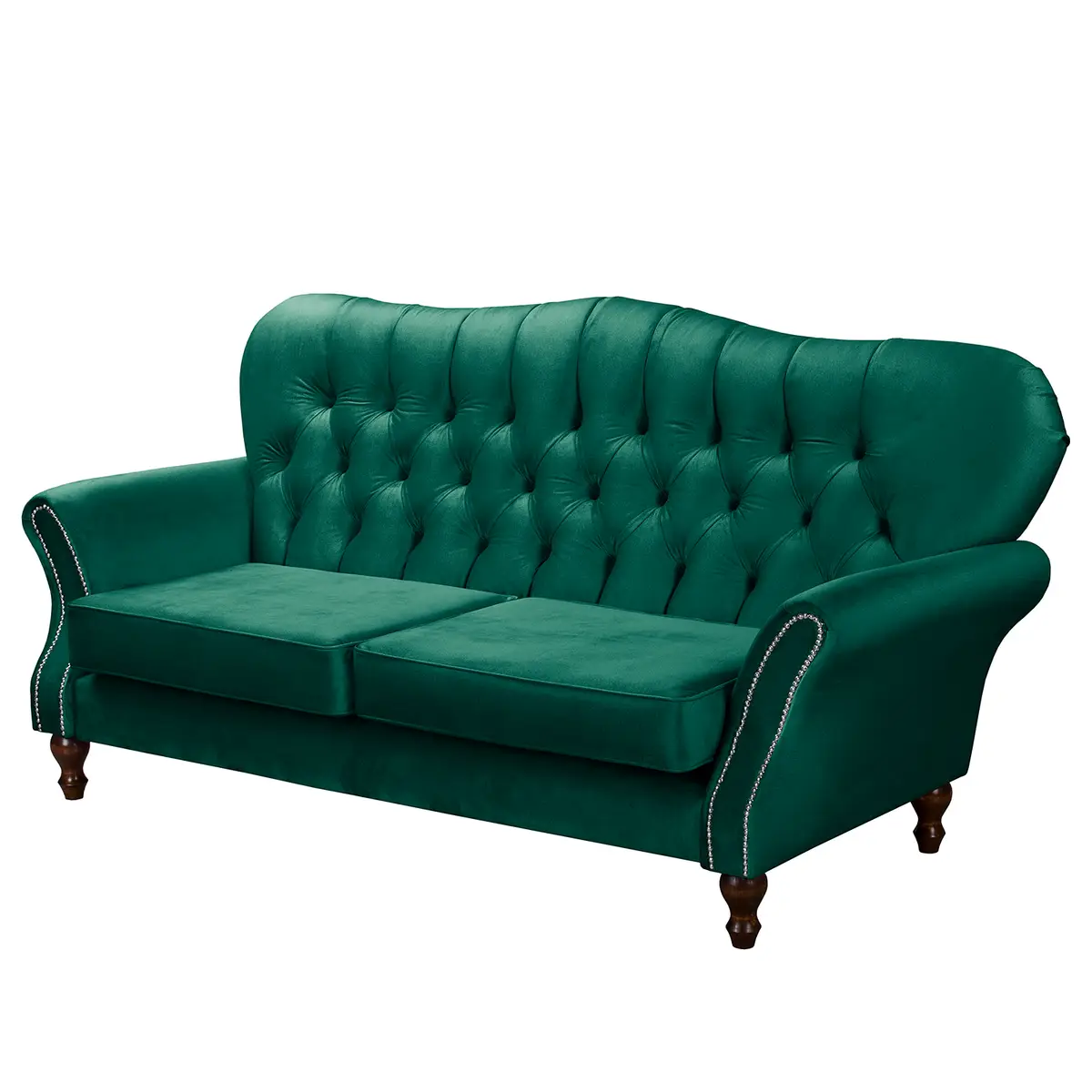 Sofa Dassel 3-Sitzer Grün Samt Onoli | Grün