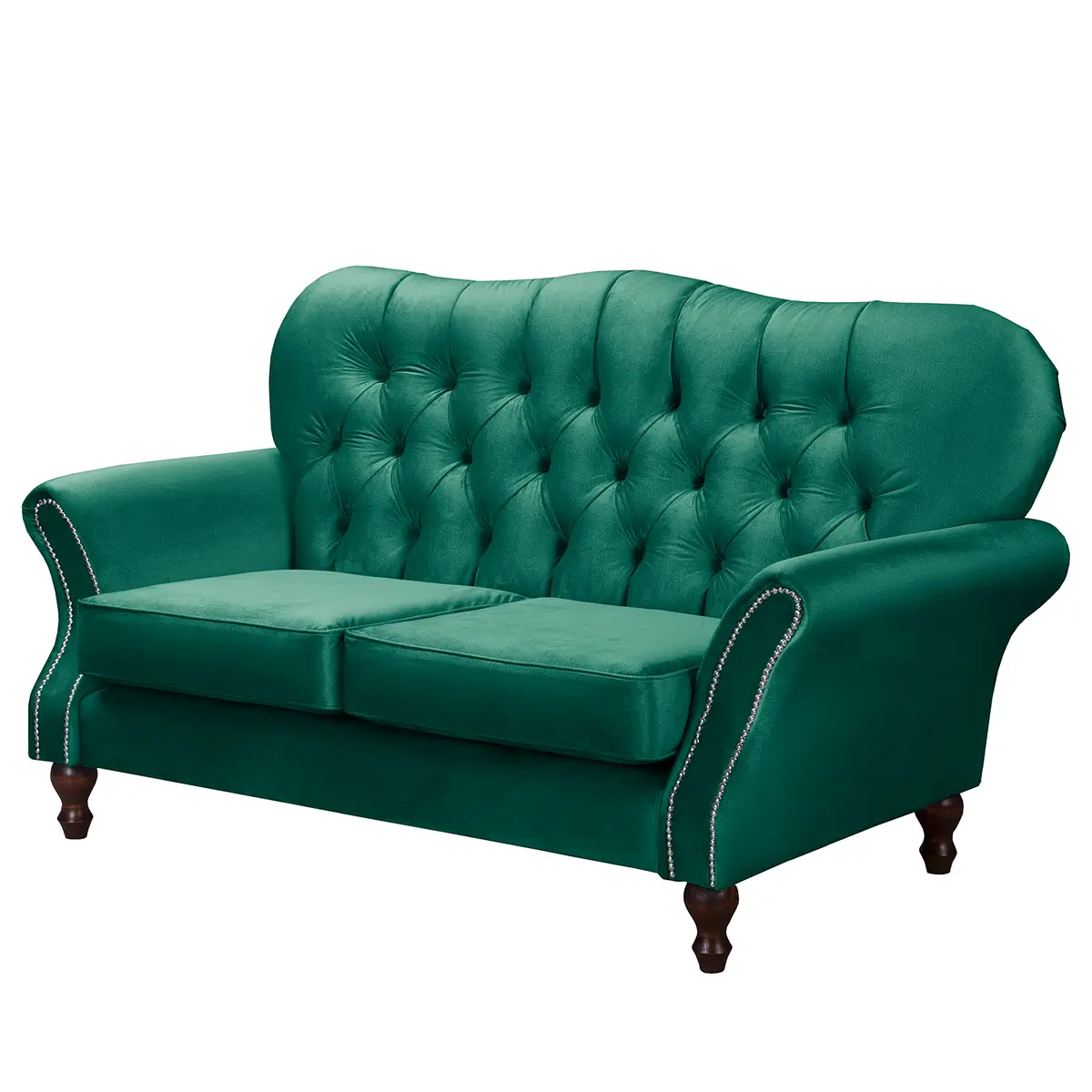 Sofa Dassel 2-Sitzer Grün Samt Onoli | Grün