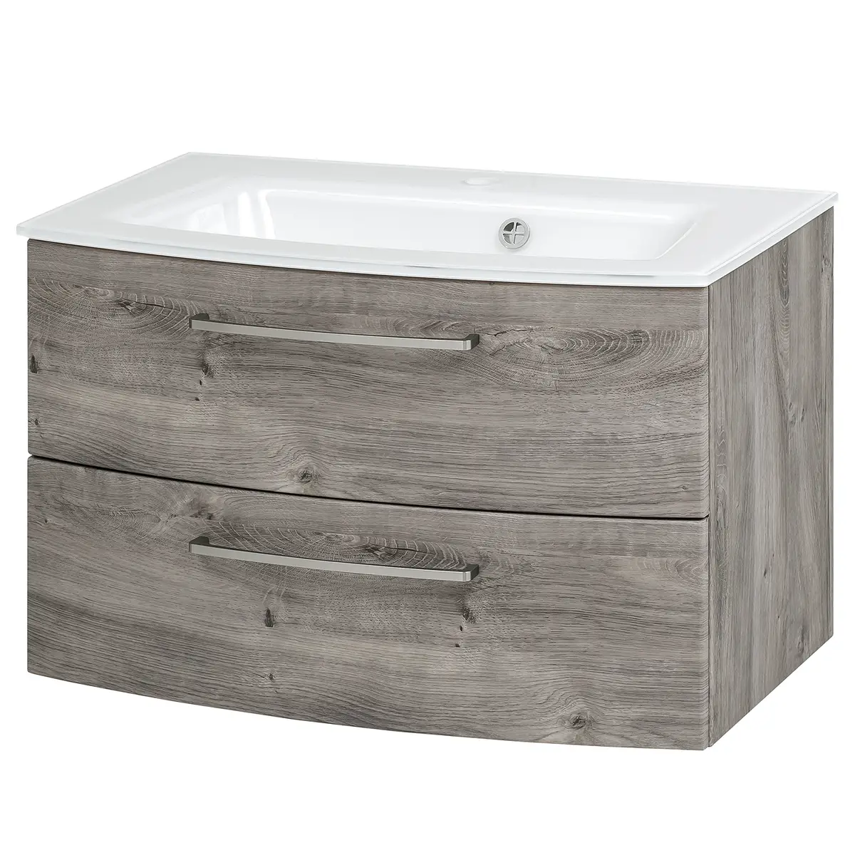 Waschtisch Vallersta 80cm Eiche Grau Dekor | Braun