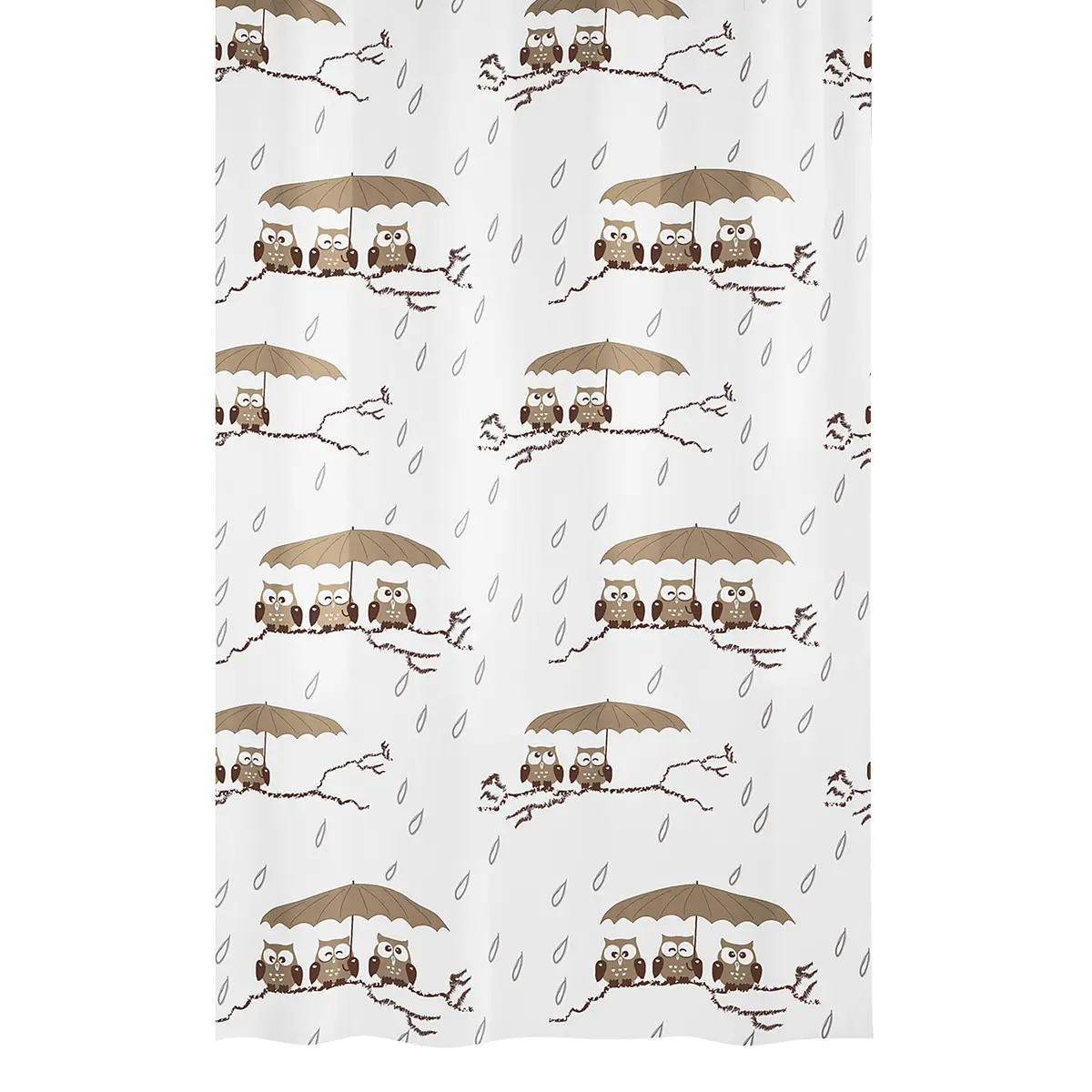 Duschvorhang Eulen Polyester Beige 180 x 180cm | Beige