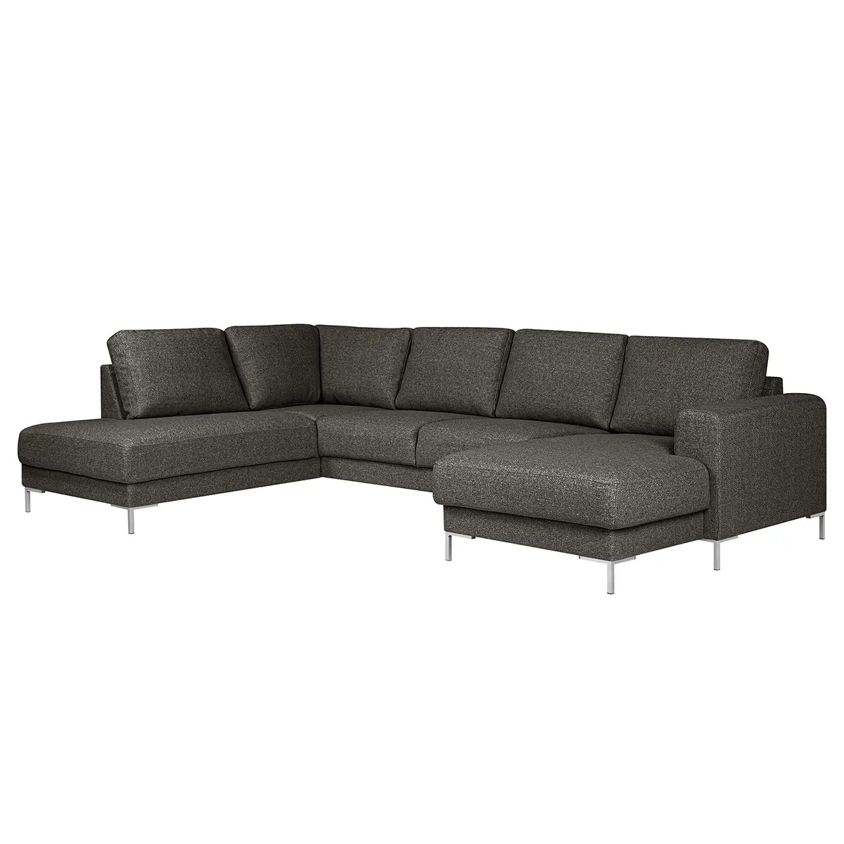 Wohnlandschaft Webstoff Grau Strukturstoff Gesa | Grau