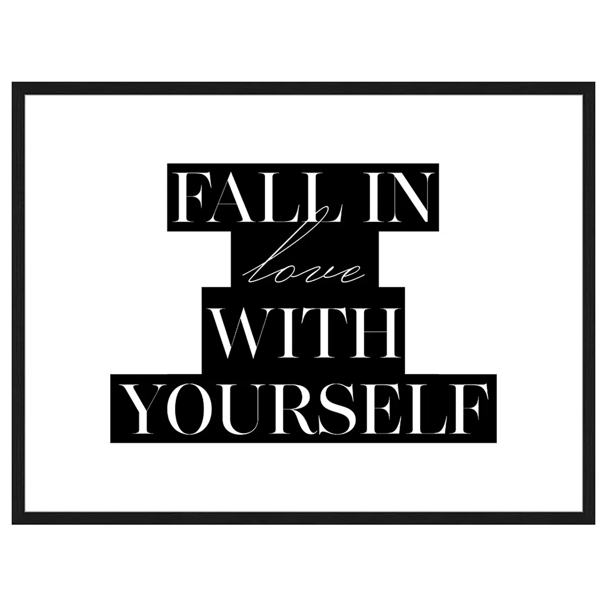 Bild Fall in love Rahmen | Schwarz