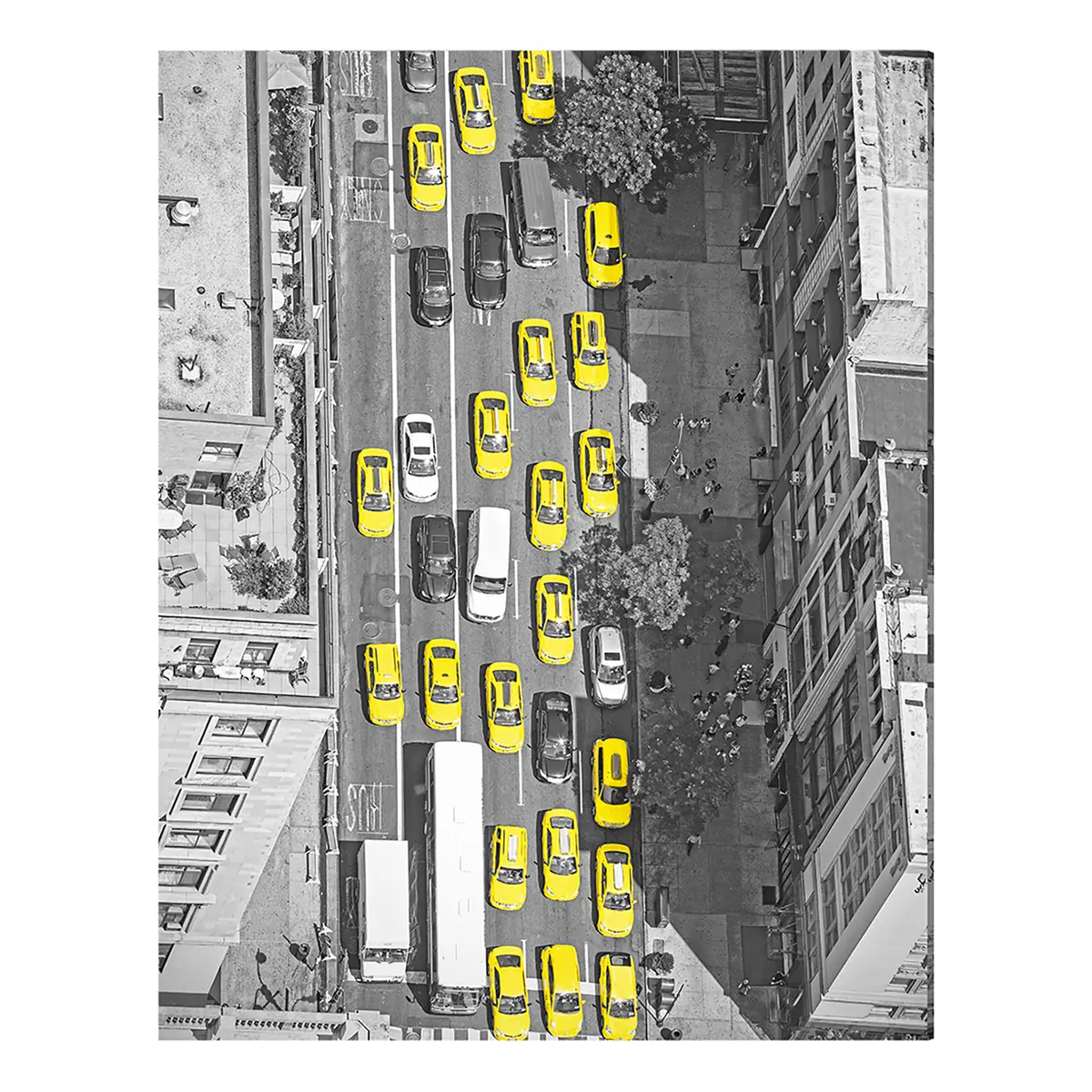 Bild New York taxis from above | Mehrfarbig