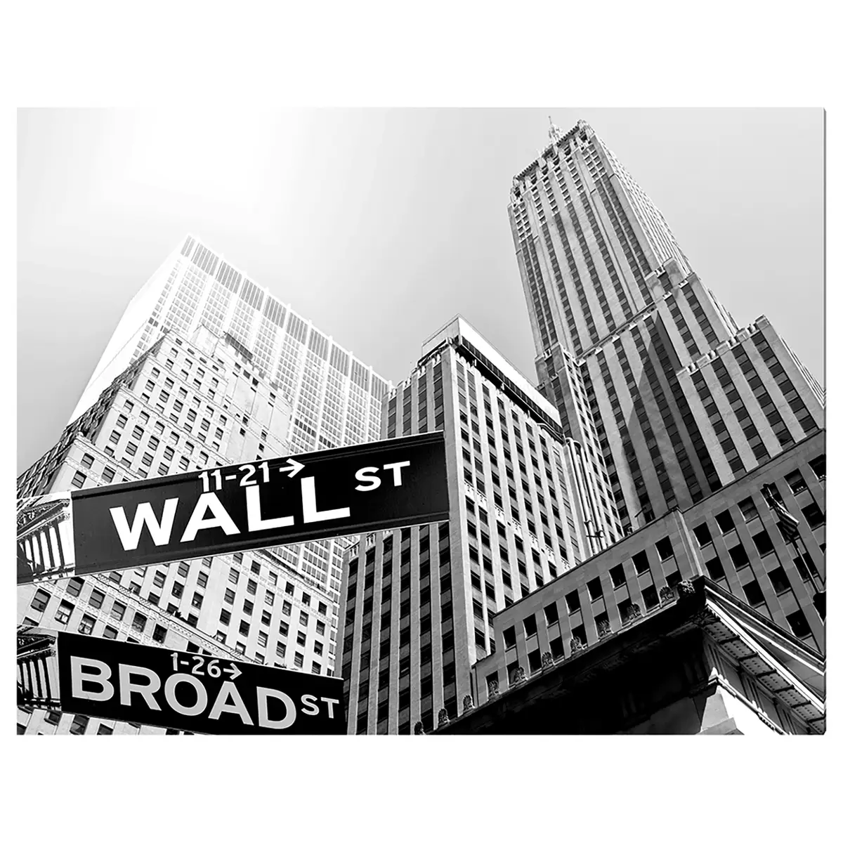 Bild New York Wall street Metal: Aku-Dibond Multicolor 90 x