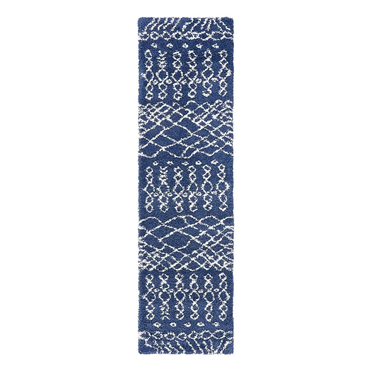 Läufer Temara Shag I 80 x 305cm Blau/Marineblau | Blau
