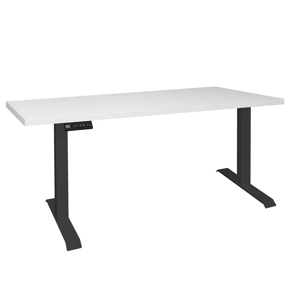 Schreibtisch Unieux VI 140cm Weiß/Matt Weiß Schwarz | Weiß
