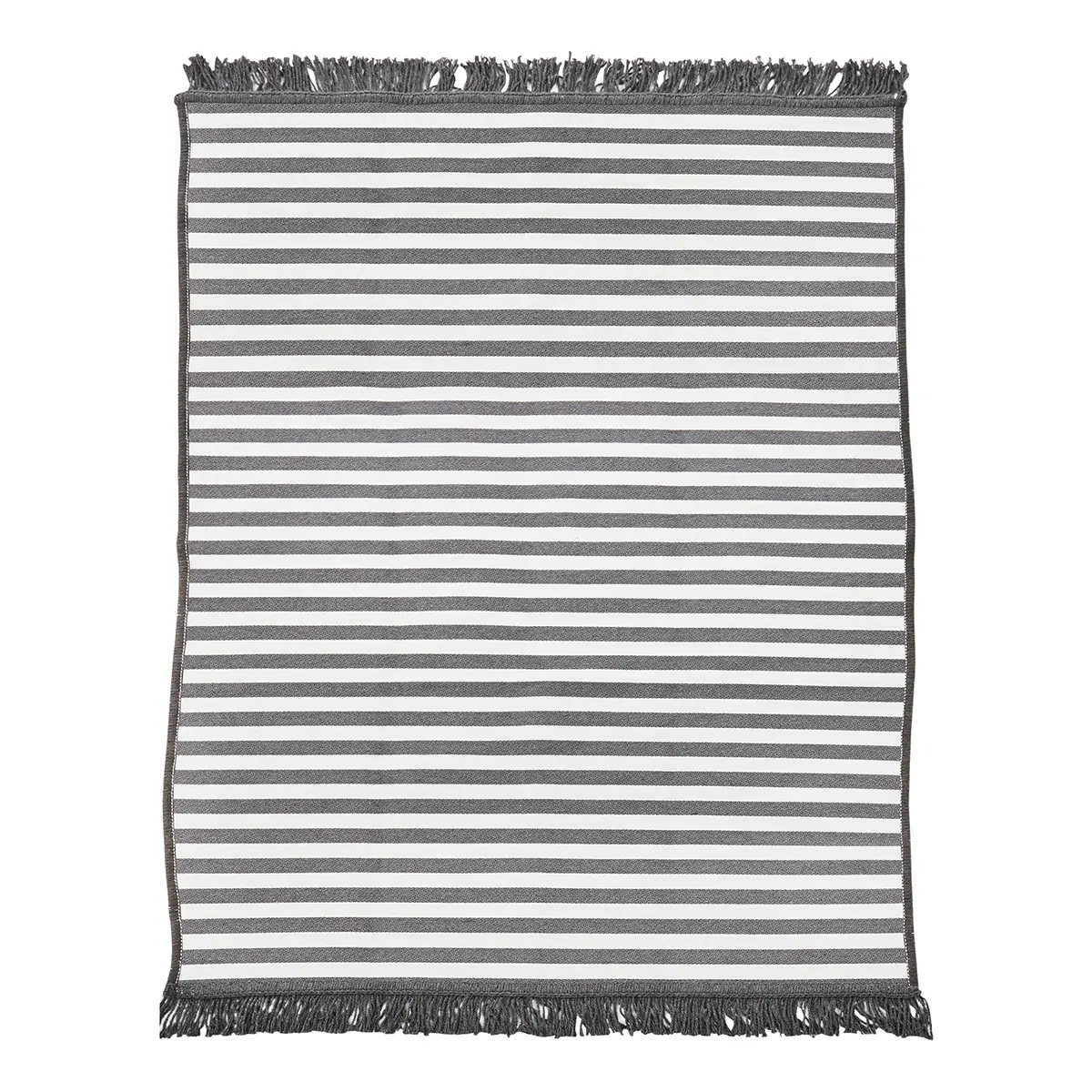 Outdoorteppich Streifen Grau/Weiß | Grau