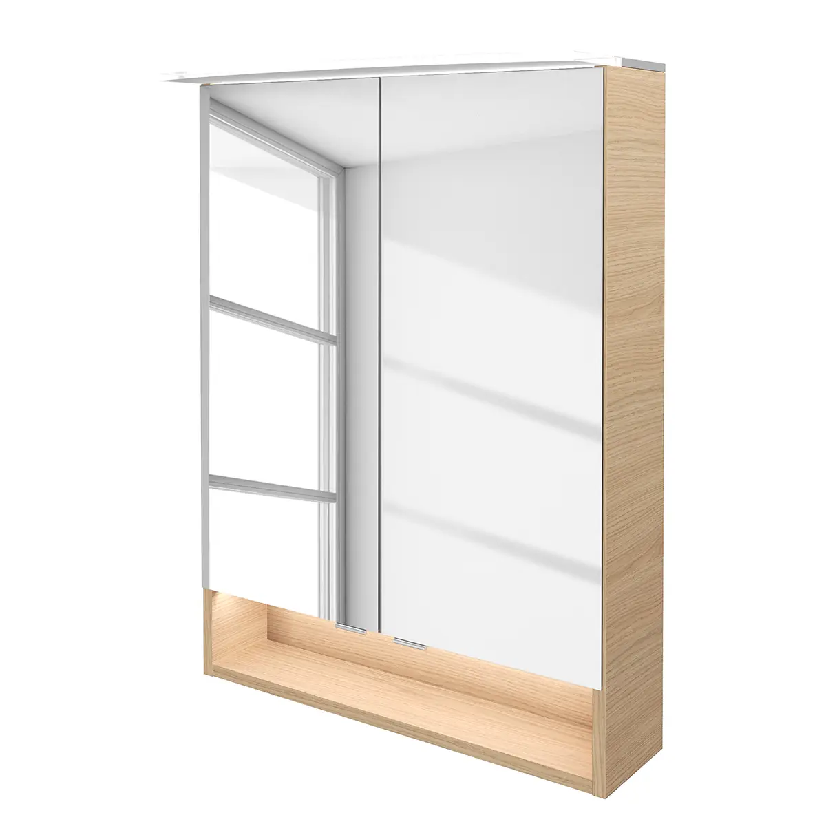 Spiegelschrank B.Style 60cm Beige/Eiche Hell Dekor | Beige