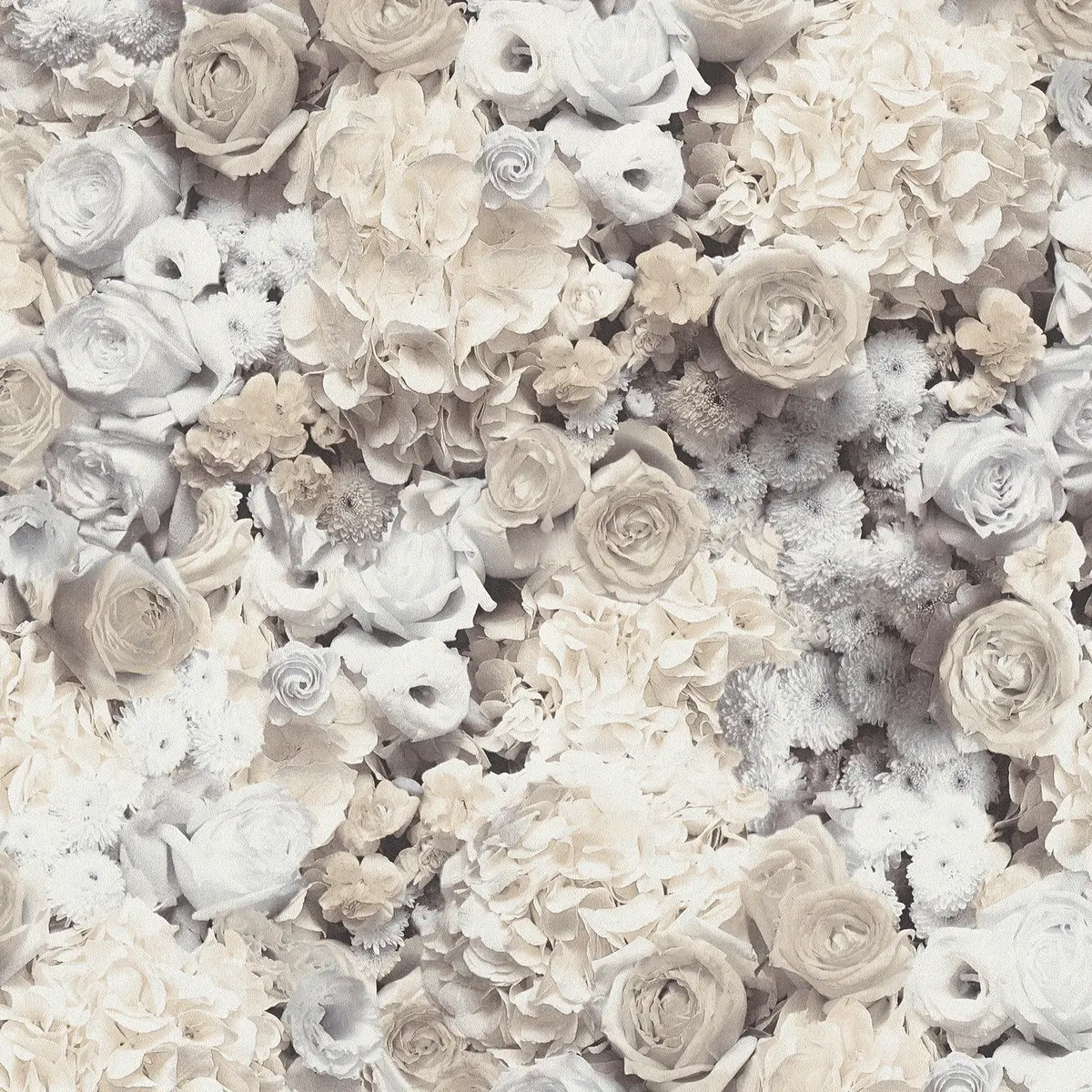 Vliestapete Blumen Grau | Grau