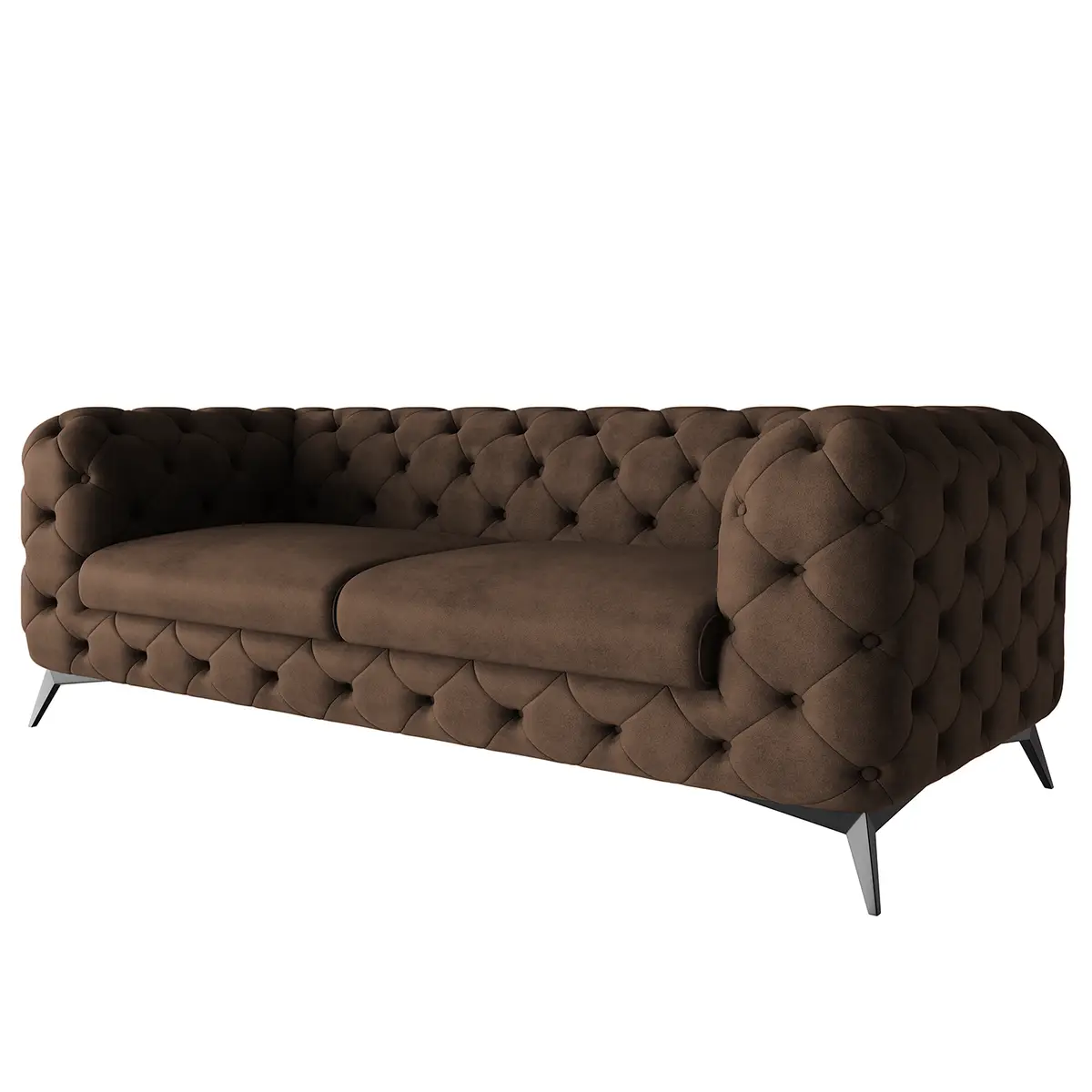 Sofa I 2,5-Sitzer Braun Microfaser Priya | Braun