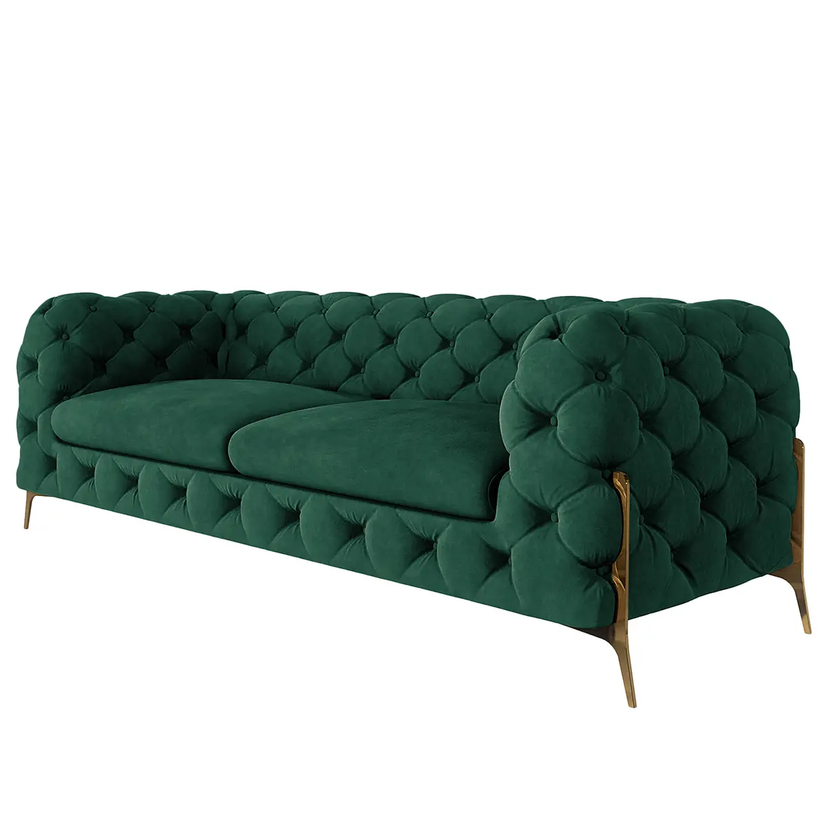 Sofa II 2,5-Sitzer Grün Samt Ravi | Grün