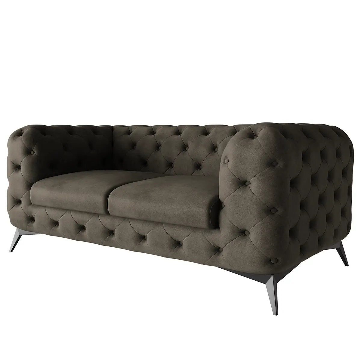 Sofa I 2-Sitzer Grau Microfaser Priya | Grau