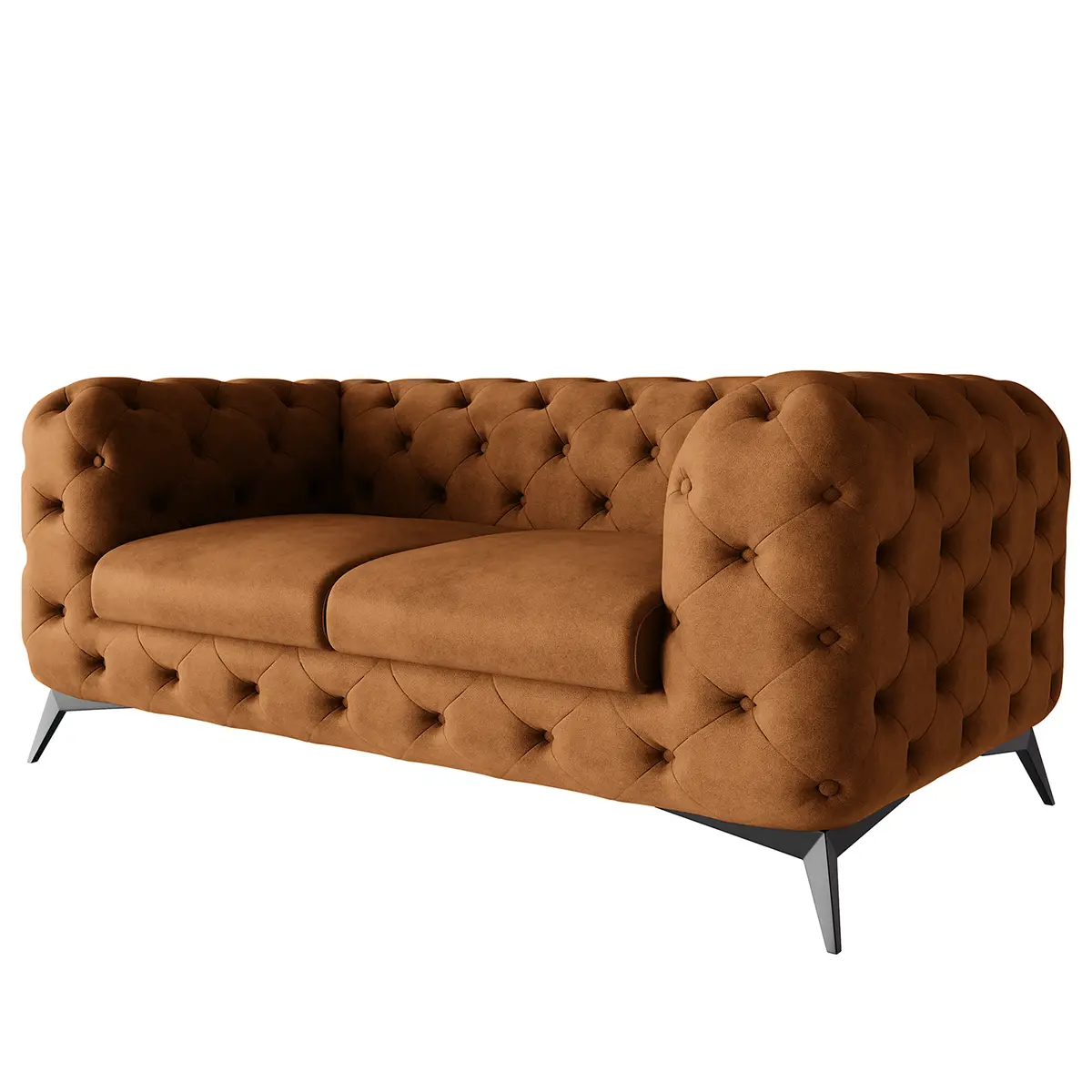Sofa I 2-Sitzer Braun Microfaser Priya | Braun