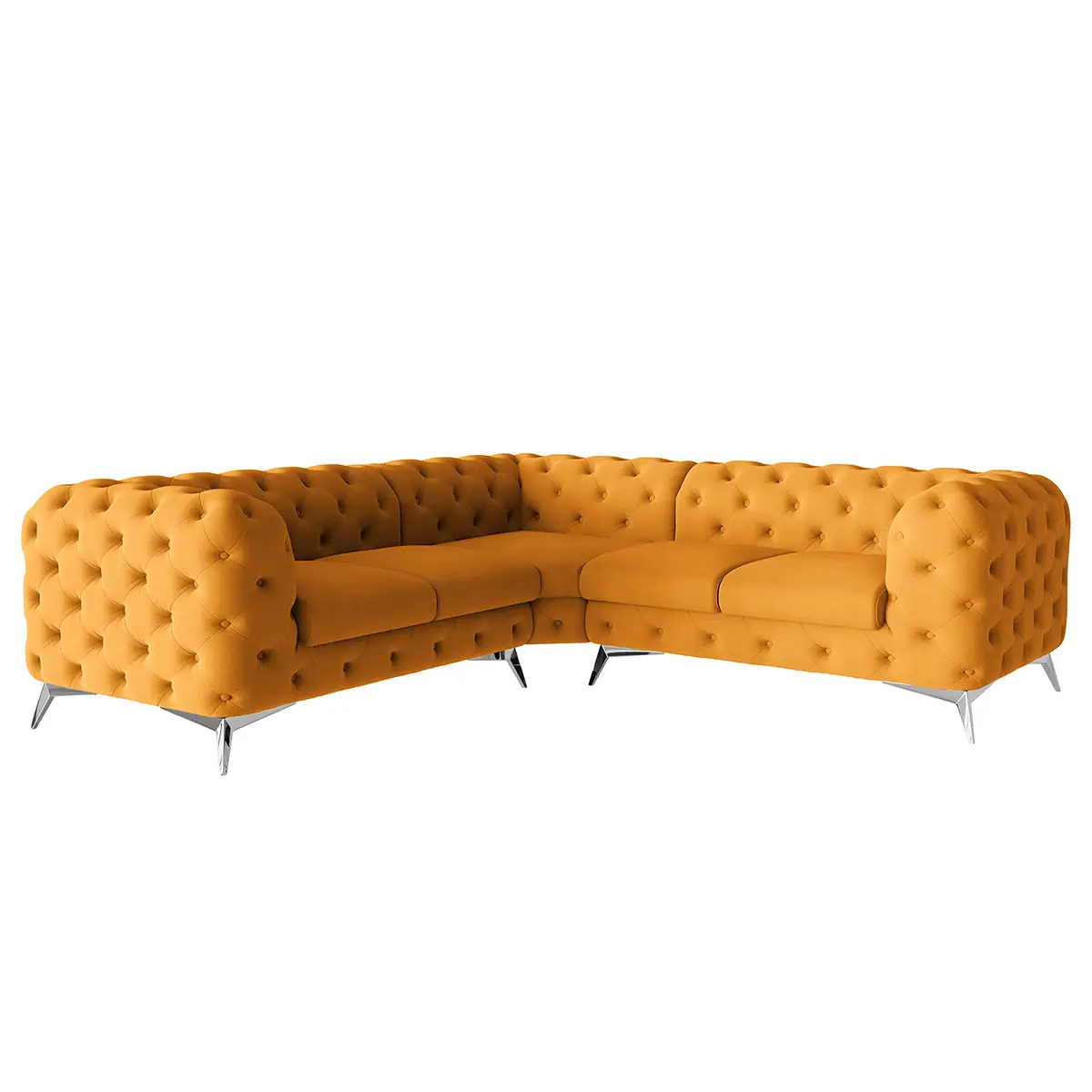 Ecksofa III Gelb Microfaser Enza | Gelb