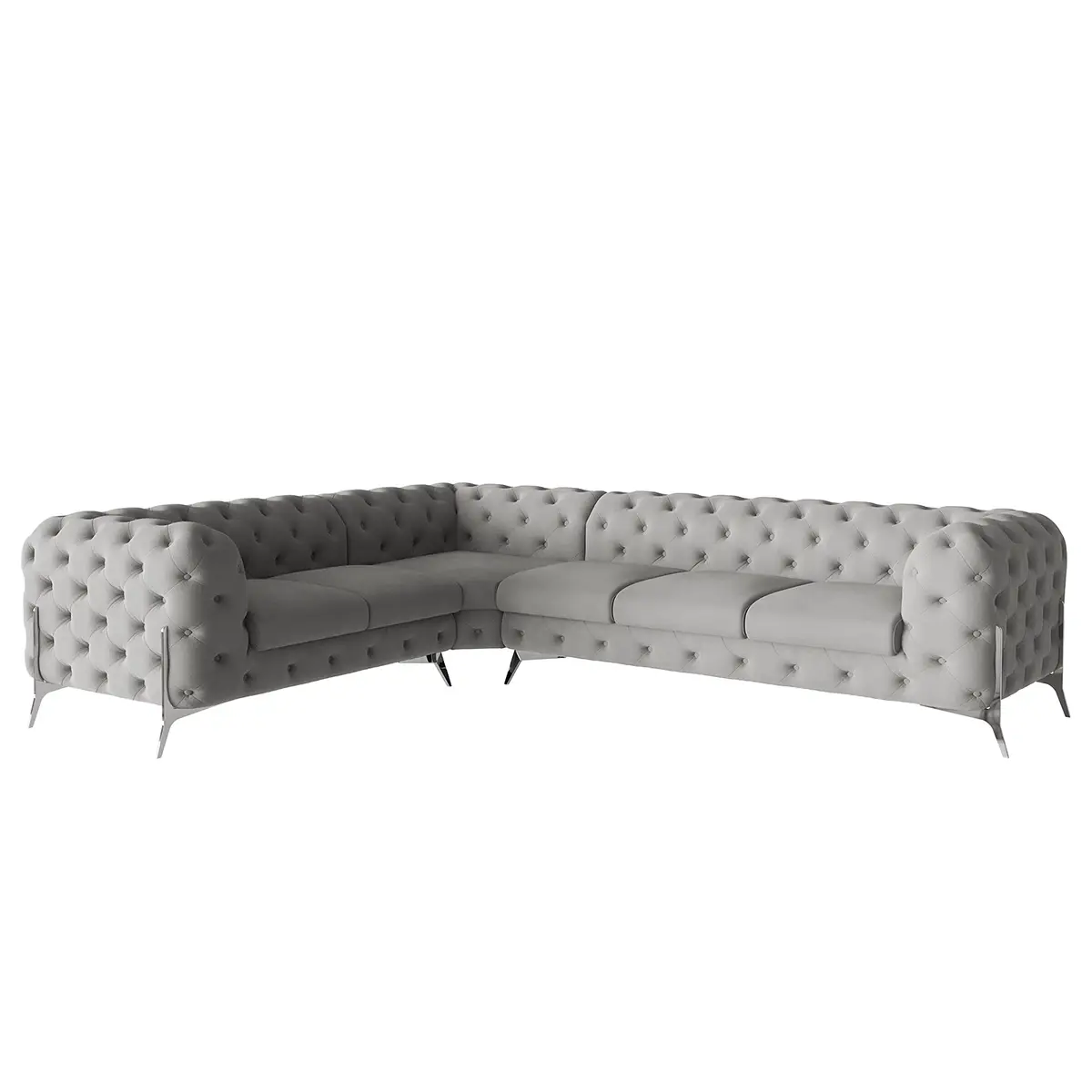 Ecksofa V Grau Microfaser Enza | Grau
