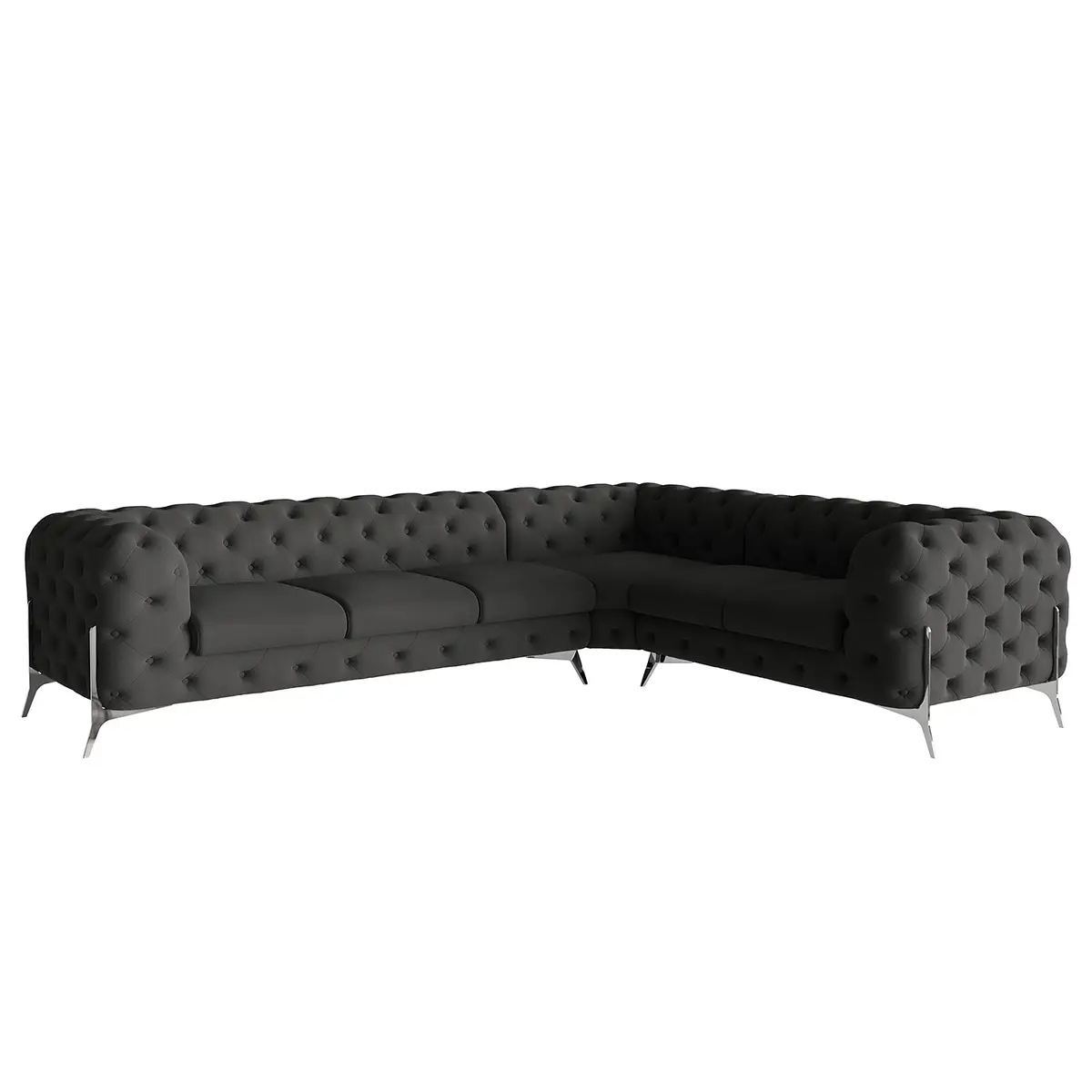 Ecksofa V Grau Microfaser Enza | Grau