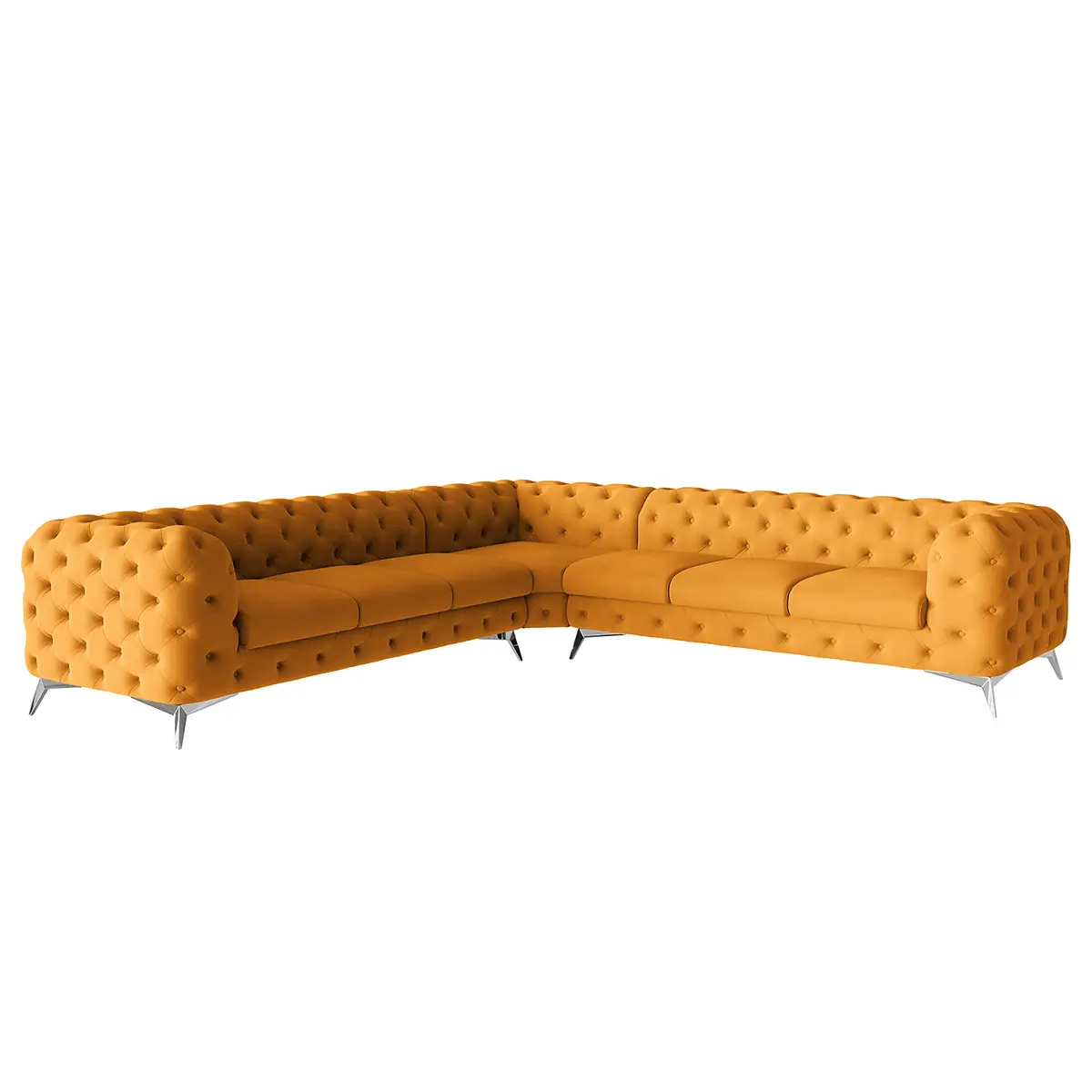 Ecksofa III Gelb Microfaser Enza | Gelb