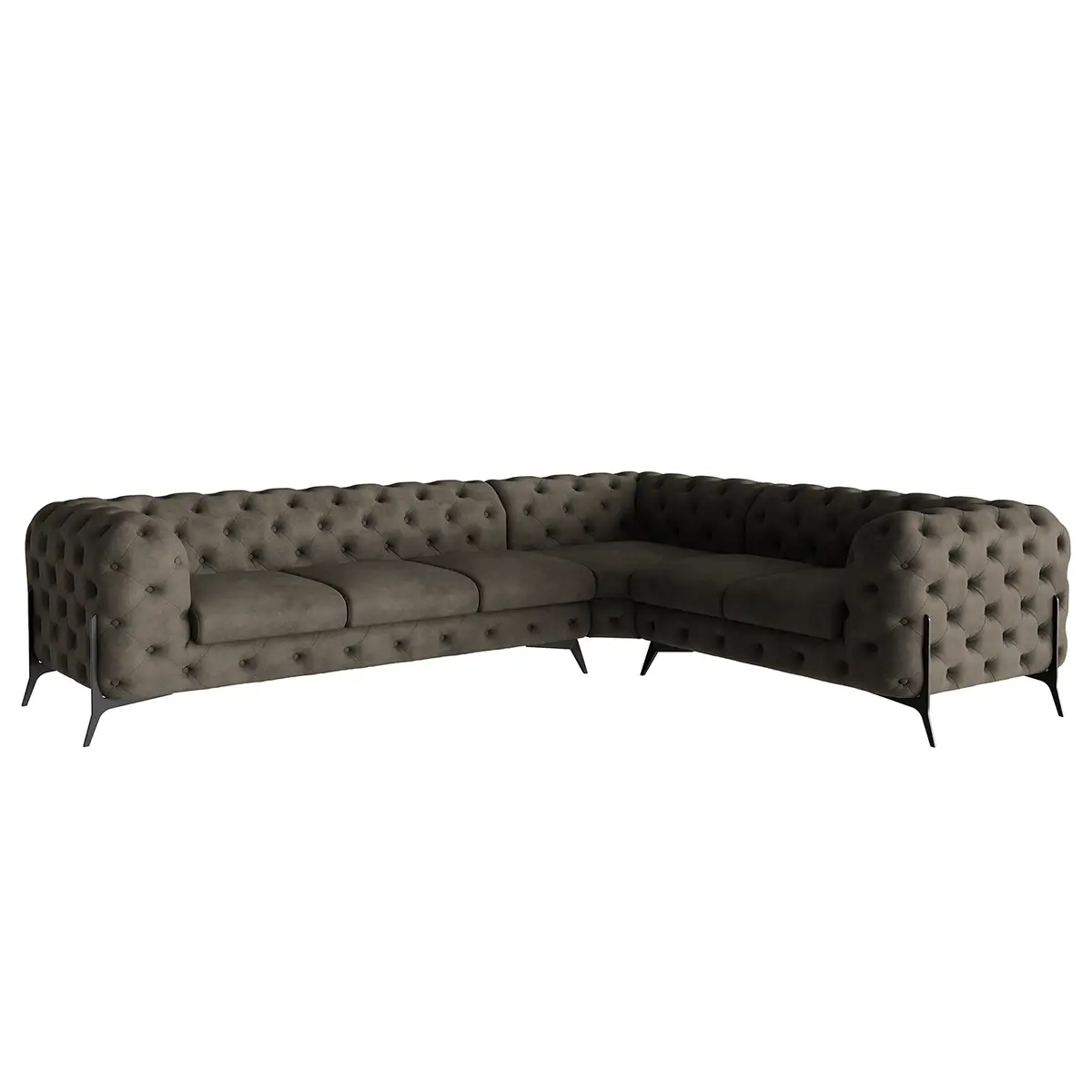 Ecksofa V Grau Microfaser Priya | Grau