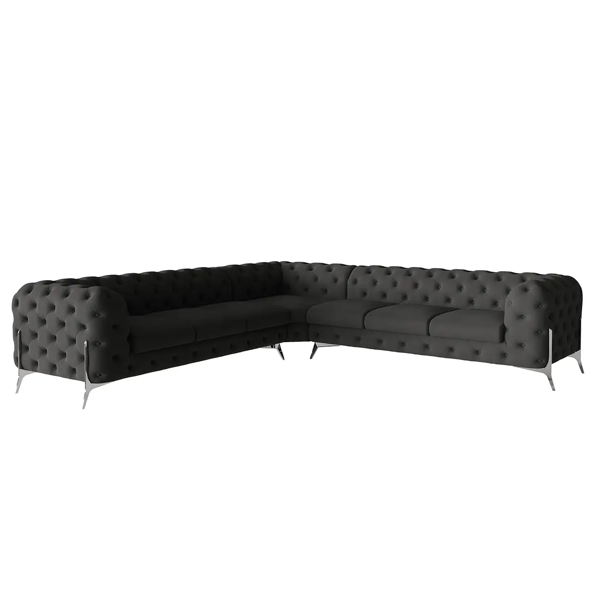 Ecksofa IV Grau Microfaser Enza 323 x 323cm Gleichschenklig