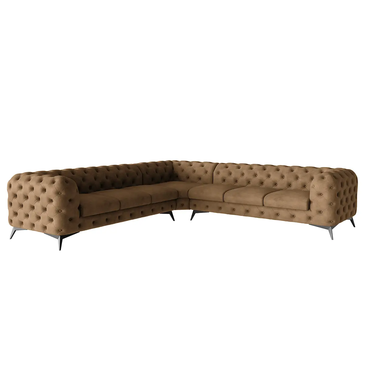 Ecksofa III Braun Microfaser Priya | Braun