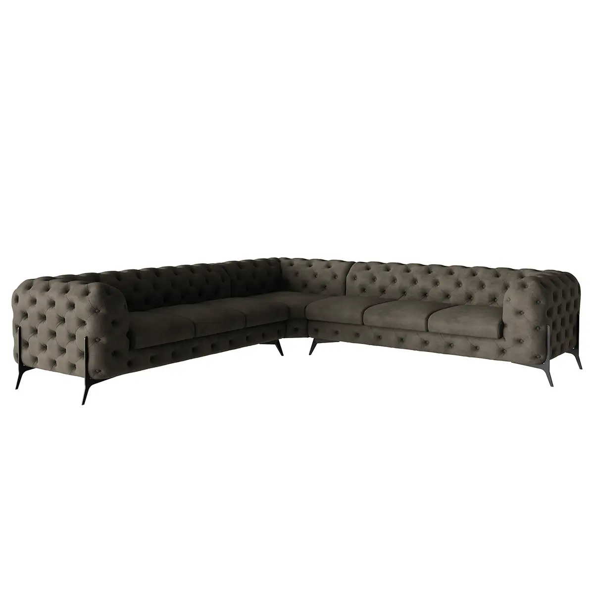 Ecksofa IV Grau Microfaser Priya | Grau