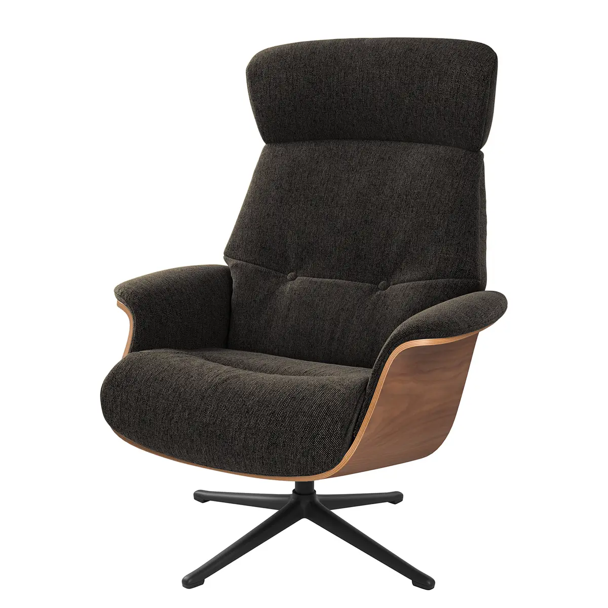 Sessel manuell verstellbar Schwarz/Schwarz Webstoff Saia