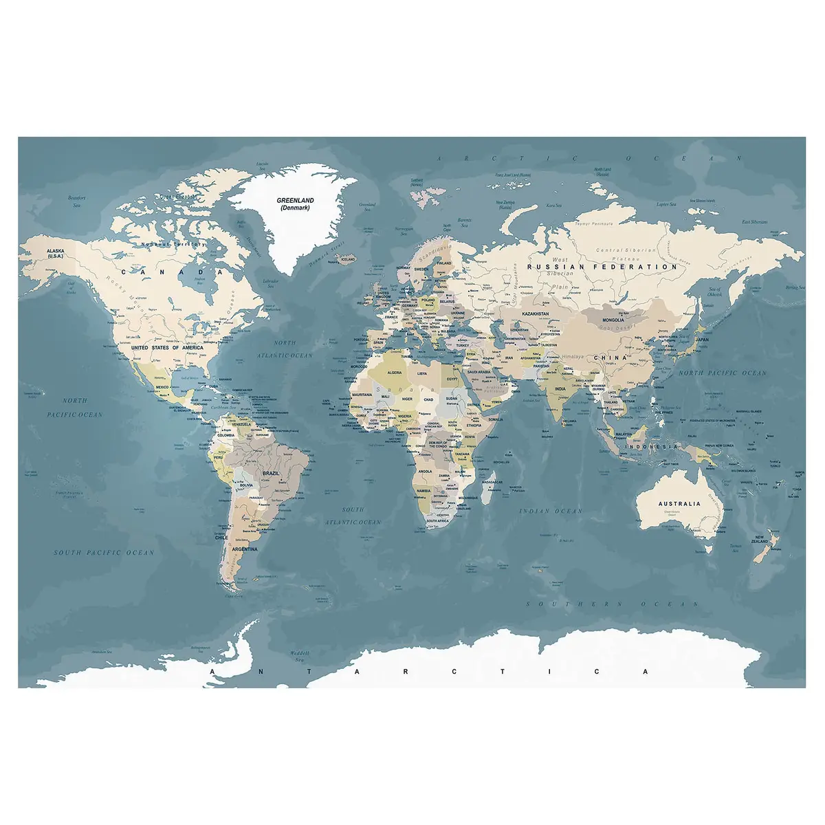 Fototapete Vintage World Map | Mehrfarbig