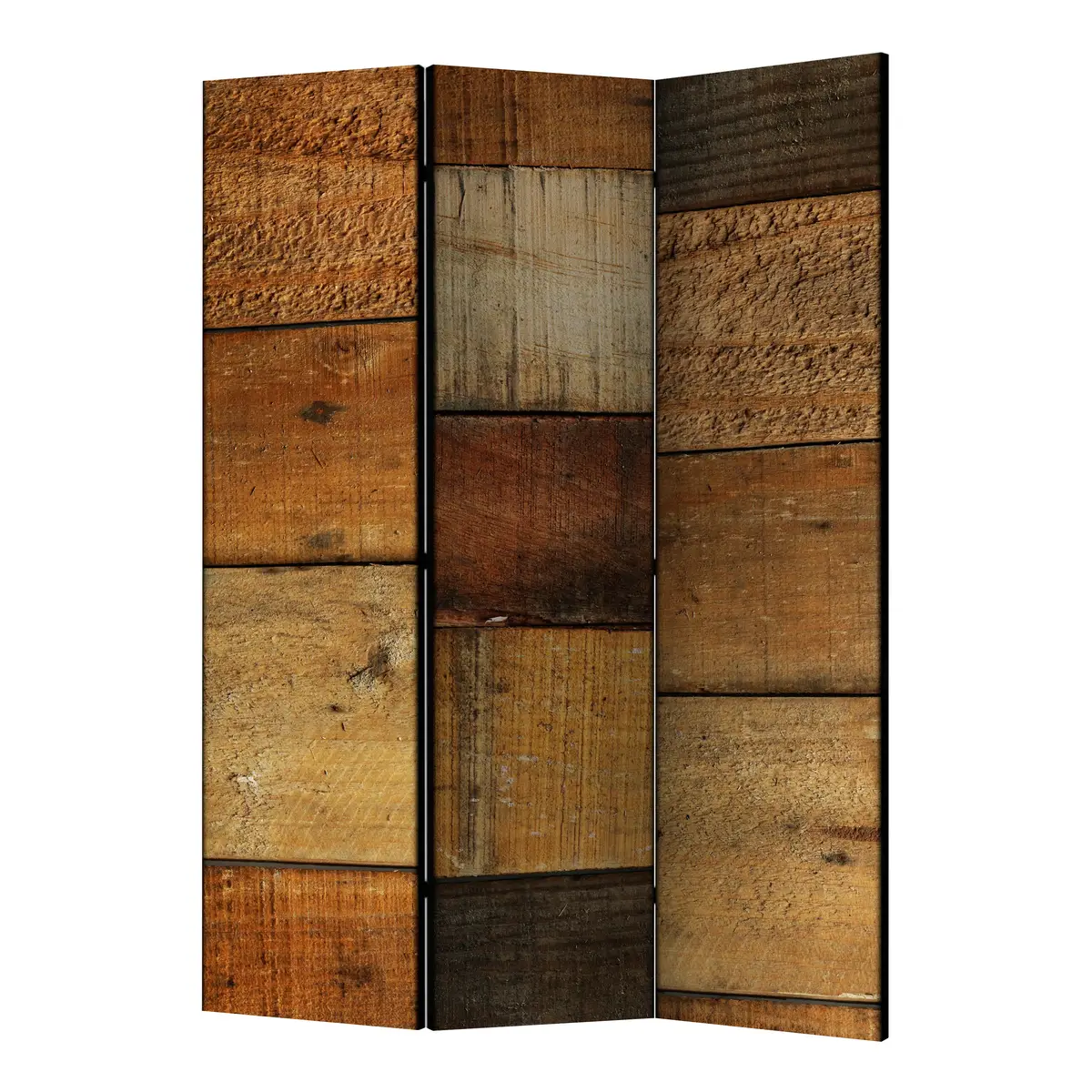 Paravent Wooden Textures II Fleece Braun | Braun