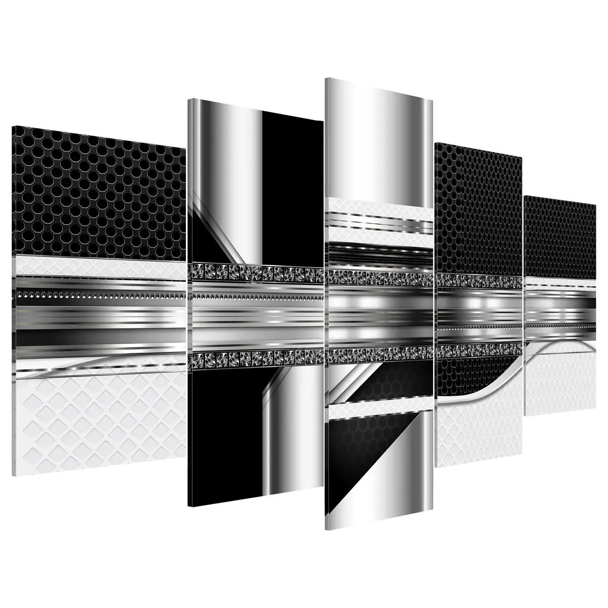 Wandbild Silver Cut Leinen | Silber