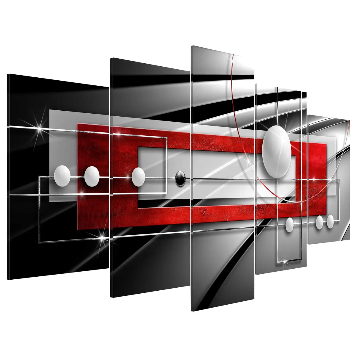Wandbild Modern Symmetry Leinen | Grau