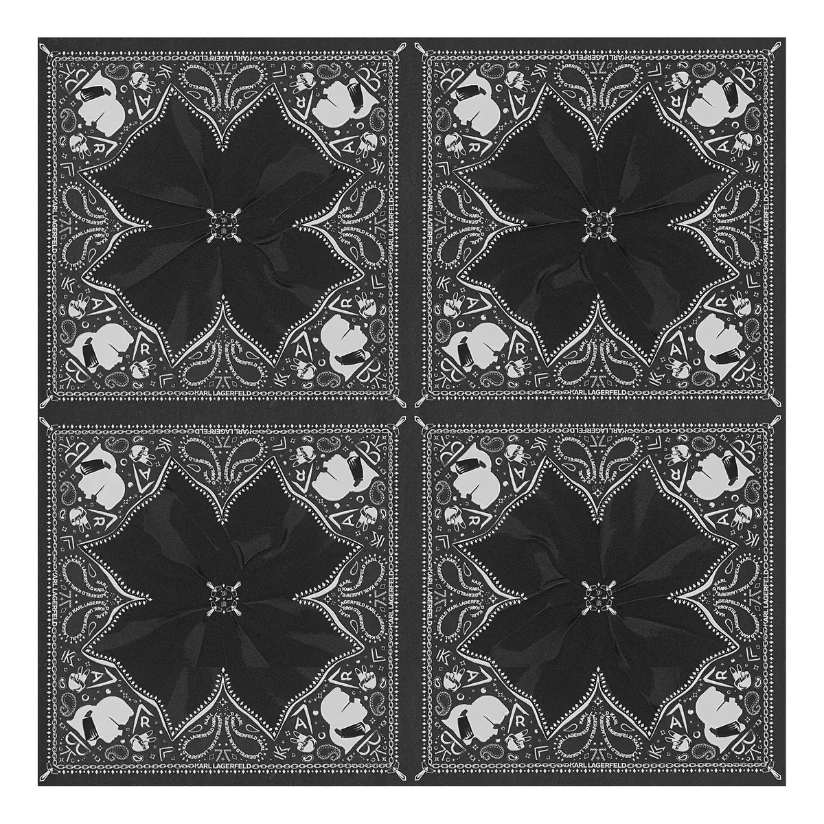 Vliestapete Kaleidoscope Paisley | Schwarz