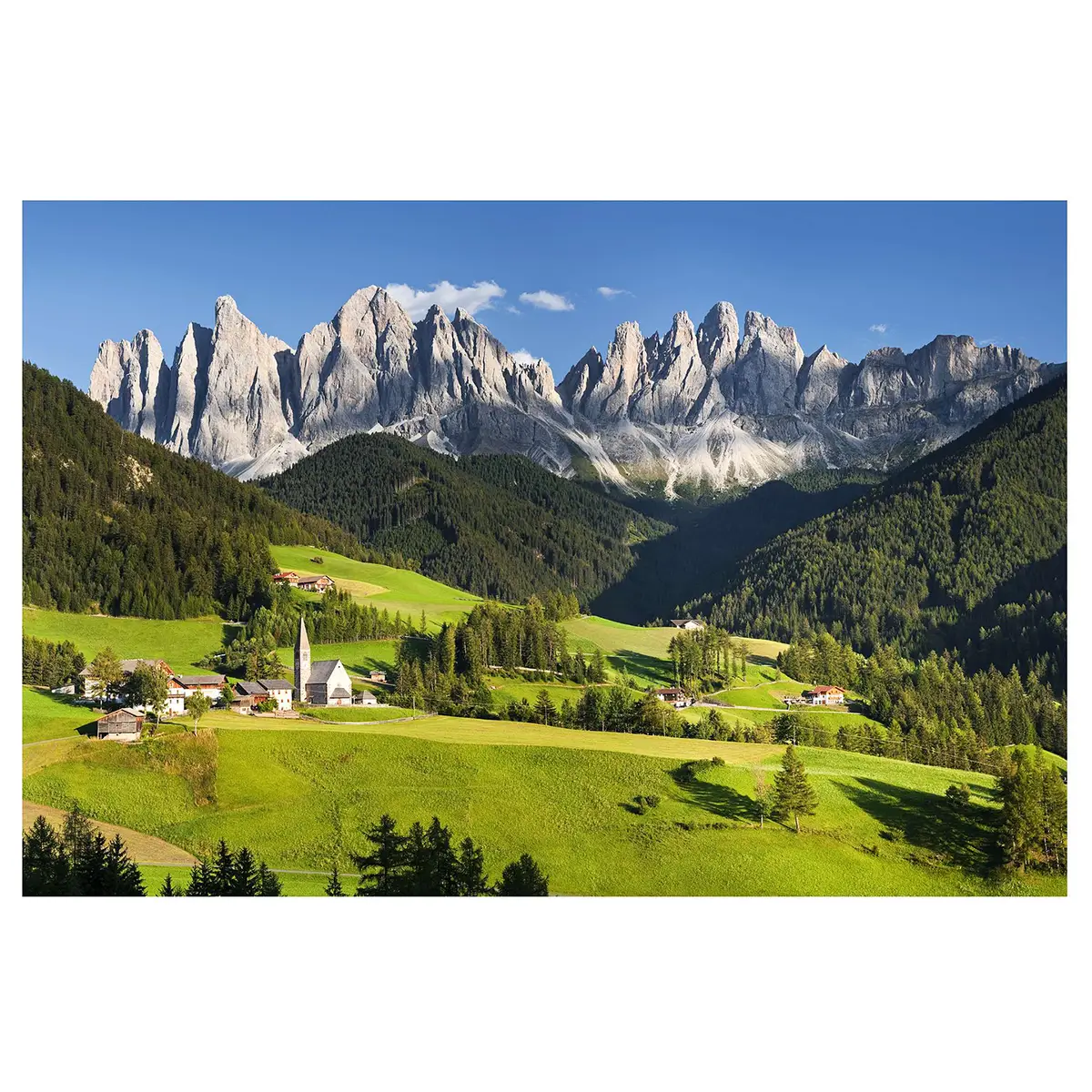 Vliestapete Geislerspitzen in Südtirol | Grün