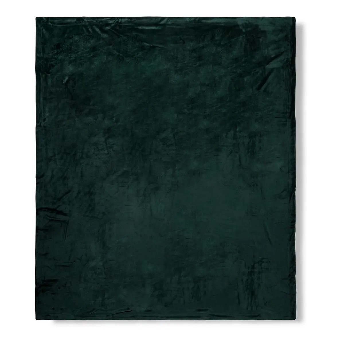 Plaid Uni 160 x 180cm Grün/Dunkelgrün Microfaser/Samt | Grün
