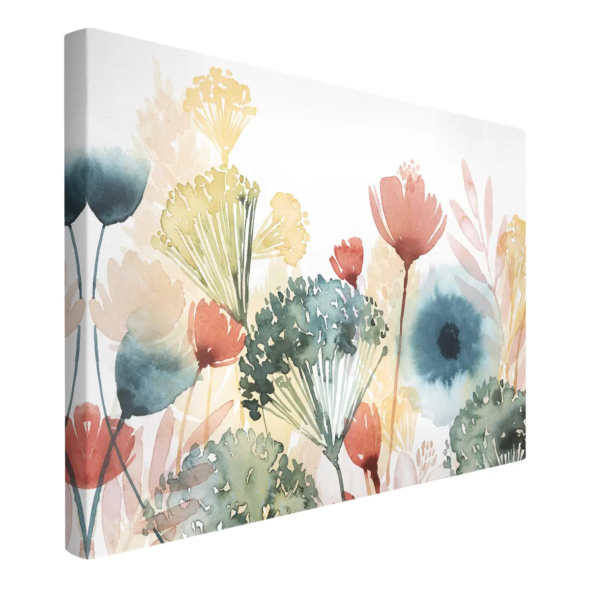 Leinwandbild Wildblumen im Sommer | Weiß