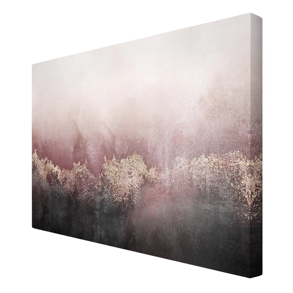 Leinwandbild Goldene Dämmerung Rosa I Leinen Pink 60cm | Rosa