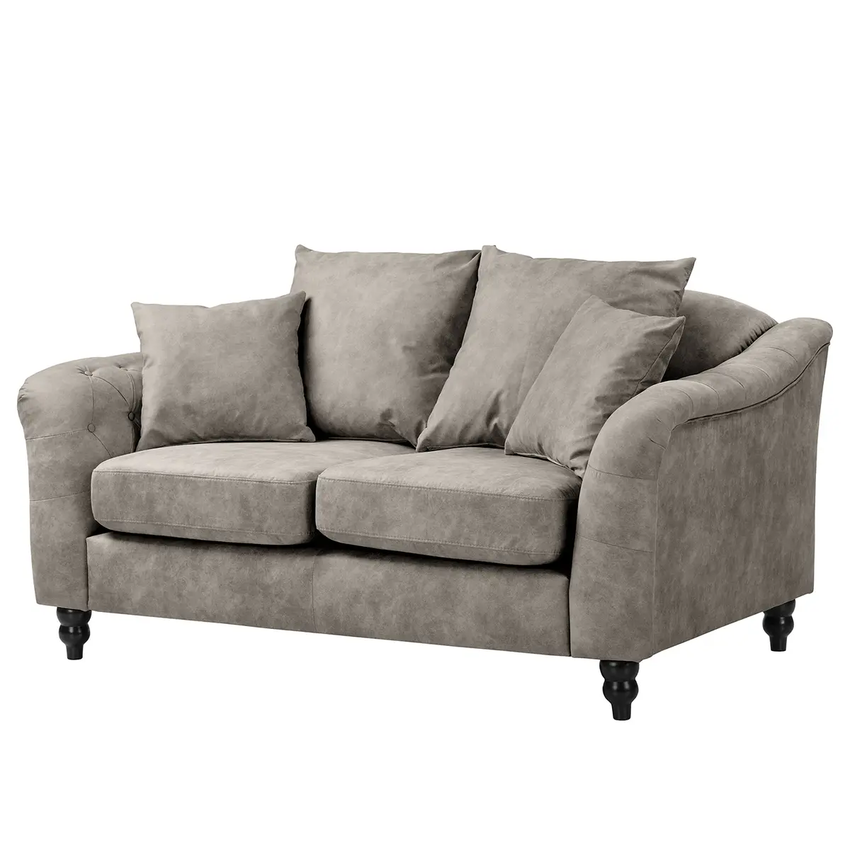 Sofa Lovis 2-Sitzer Grau Microfaser Rica | Grau