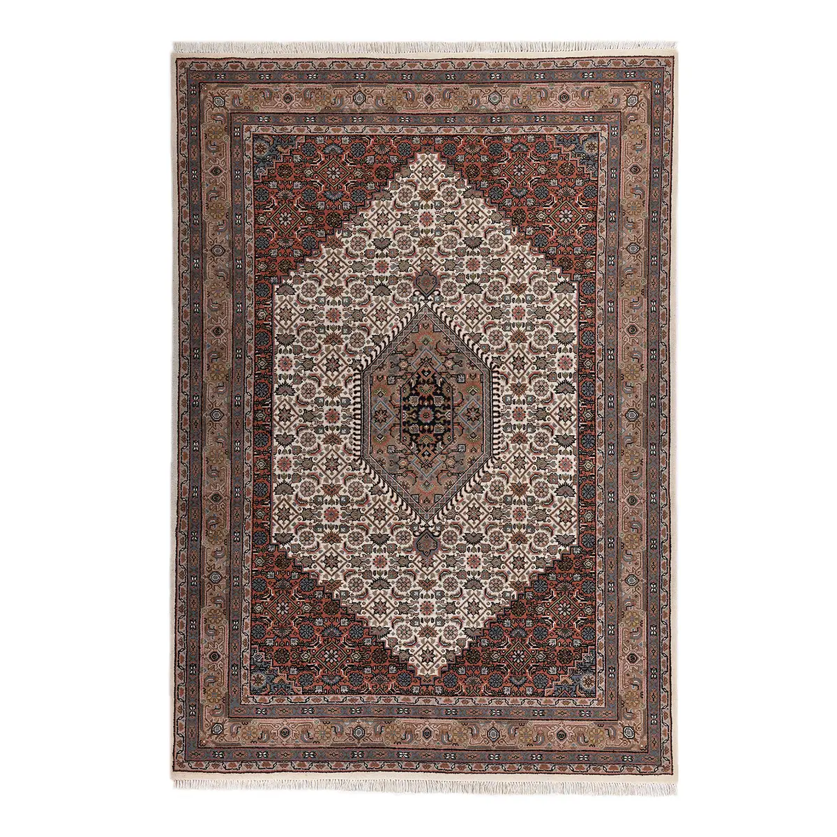 Wollteppich Benares Bidjar | Braun