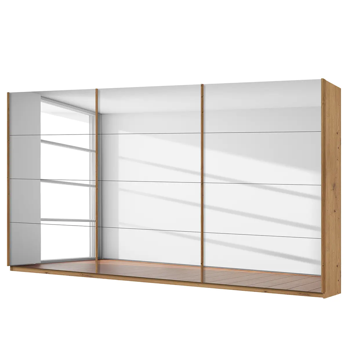 Schwebetürenschrank reflect | Braun