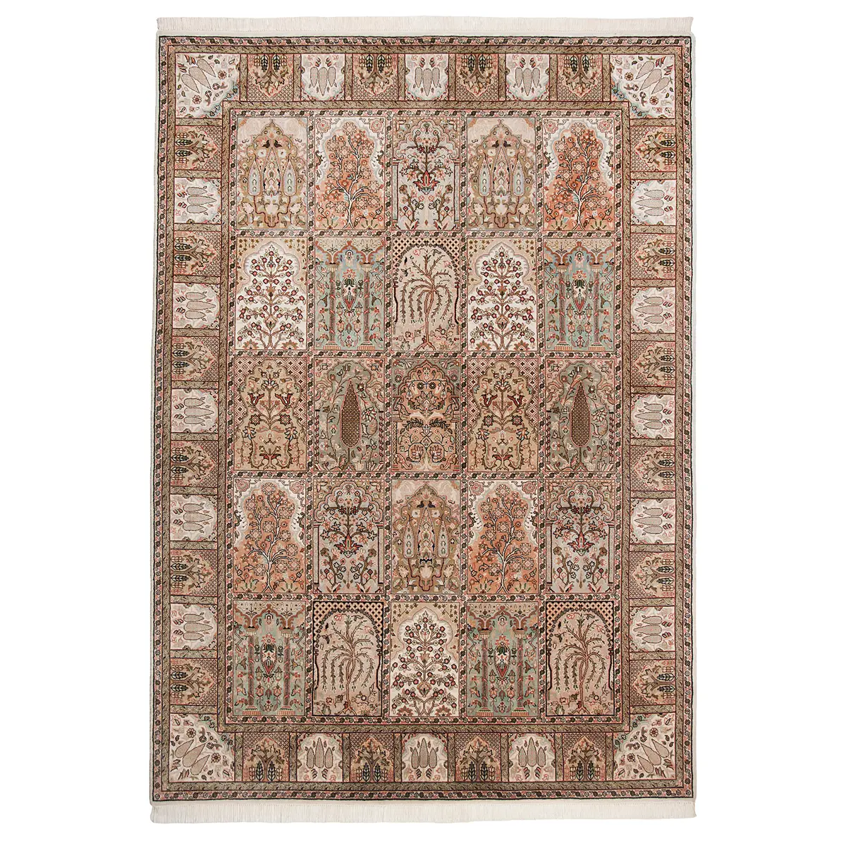 Wollteppich Sirsa Silk Baktyari Beige/Creme 70 x 140cm | Beige