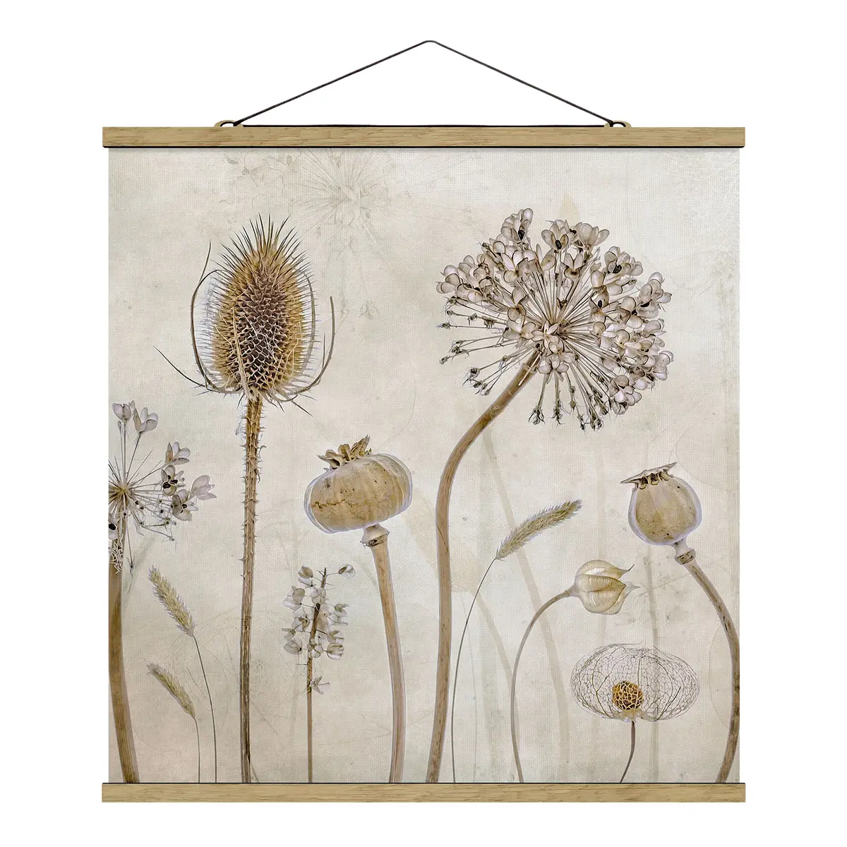 Stoffbild Growing Old I Webstoff Beige 80 x 80cm | Beige