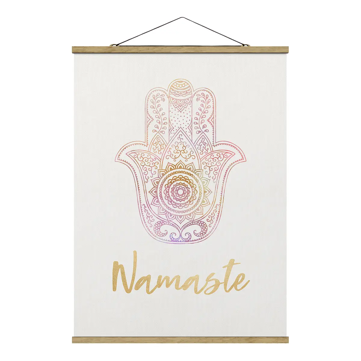 Stoffbild Hamsa Hand Namaste | Gold