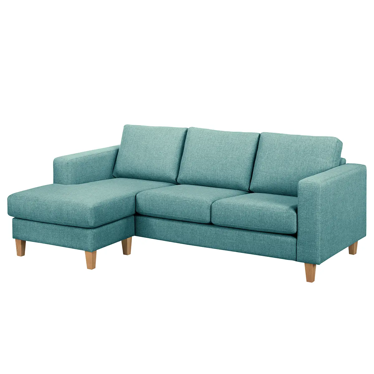 Ecksofa 2-Sitzer mit Longchair | Türkis