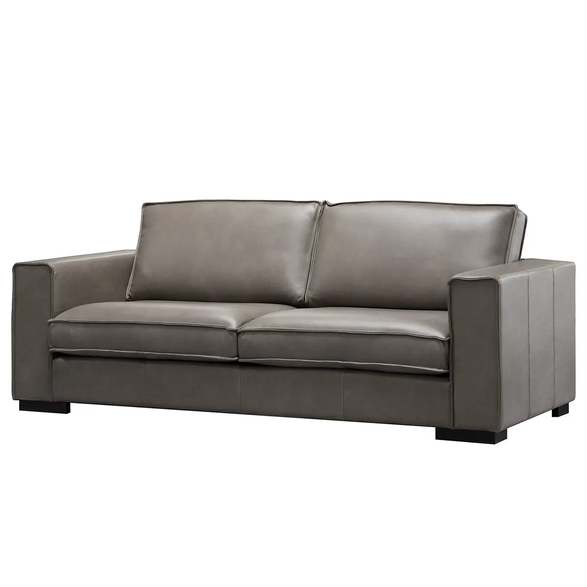 Sofa Locana 3-Sitzer Grau Echtleder Bulle | Grau