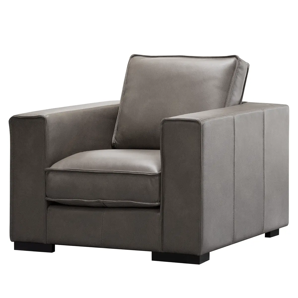 Sessel Locana Grau Echtleder Bulle | Grau