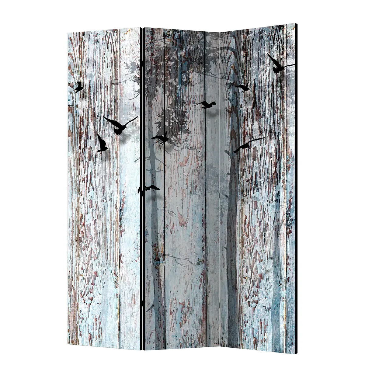 Paravent Rustic Boards Fleece Blau | Blau